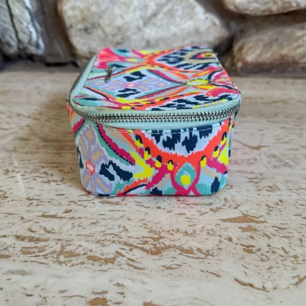 Stella & Dot Multicolor Ikat Travel Jewelry Case organization travel boho